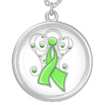 Lymphoma Ribbon Angel In Memory Necklaces