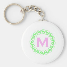 M Heart Garland Keychain