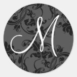 M Monograms Initial Wedding Stickers