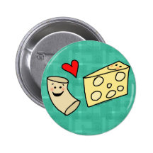 Mac Loves Cheese, Funny Cute Macaroni + Cheese Button
