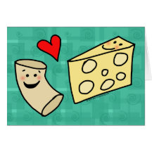 Mac Loves Cheese, Funny Cute Macaroni + Cheese Greeting Cards