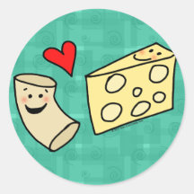Mac Loves Cheese, Funny Cute Macaroni + Cheese Sticker