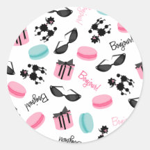 Macarons Sunglasses & Poodle Envelope Seal Sticker