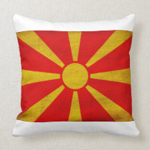Macedonia Flag Throw Pillow