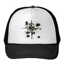 Machine Guns Bullet Skull Shirt Mesh Hat