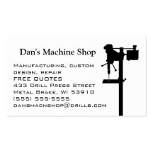 Machine shop business card