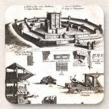 Machines of War and Castle Diagram Beverage Coaster
