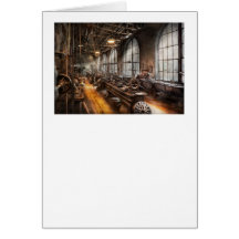 Machinist - A room full of Lathes Card