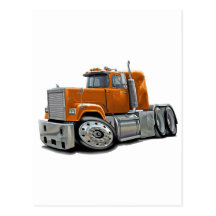 Mack Superliner Orange Truck Post Card