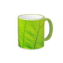 Macro Green Leaf Mug