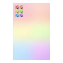 Macro Rainbow Roses Custom Stationery