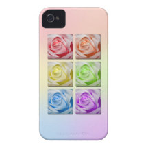 Macro Rainbow Roses iPhone 4 Case-Mate Case