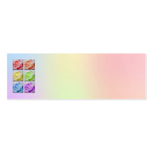 Macro Rainbow Roses Wedding Place Name Card Business Card Template