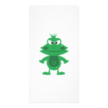 Mad Cartoon Frog Customized Photo Card