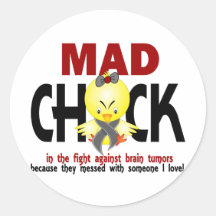 Mad Chick In The Fight Brain Tumour Sticker