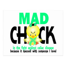 Mad Chick In The Fight Celiac Disease Post Cards