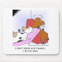 Mad Cow In Therapy Funny Gifts & Collectibles Mouse Pad