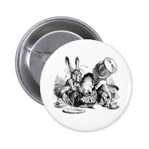 Mad Hatter and March Hare dunking the Dormouse Button