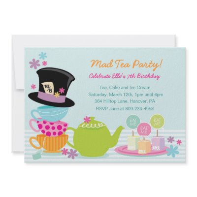 Mad Hatter Tea Birthday Party Invitations by NanandMimis