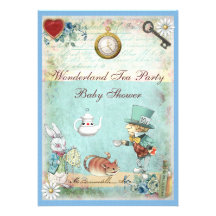 Mad Hatter Wonderland Tea Party Baby Shower Invite
