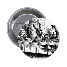 Mad Tea Party Pinback Buttons