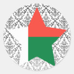 Madagascar Star Round Stickers