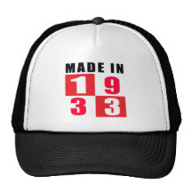 Made In 1933 Birthday Designs Hats