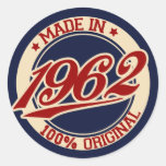 Made In 1962 Round Sticker
