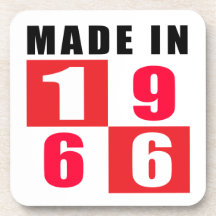 Made In 1966 Birthday Designs Coasters