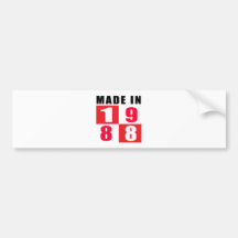 Made In 1988 Birthday Designs Bumper Sticker