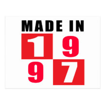 Made In 1997 Birthday Designs Postcards