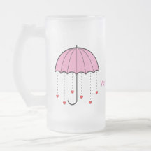 Made In Washington - Umbrella with Hearts (Pink) Mugs