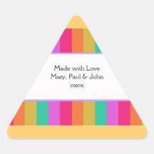 'Made with Love' Stripes Label Sticker