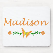 Madison (Orange Butterfly) Mousemat