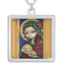 Madonna and Child at Night NECKLACE mary icon