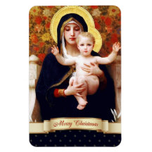 Madonna by W.Bouguereau. Christmas Gift Magnet
