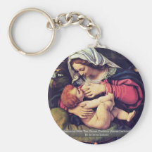 Madonna With The Green Cushion Keychain