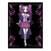 "Maegan" Pink Valentine Fairy Art Postcard