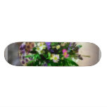 Magenta and White Mum Bouquet Skate Decks