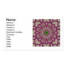 Magenta Flowers Lace Mandala Business Card Templates