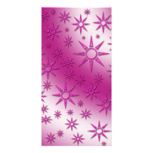 Magenta suns seamless pattern photo card template