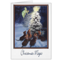 Magic Dachshund Christmas Cards