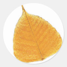 Magic Forest Golden Leaf Round Sticker