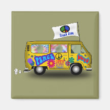 Magic Hippie Van Refrigerator Magnets