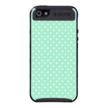 Magic Mint and White Polka Dot Pattern iPhone 5 Case