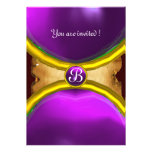 MAGIC RINGS ,MONOGRAM parchment gem purple Announcements