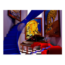 Magic rooms by Lenny art Postcards