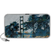 magic sunset bridge blue yellow travelling speakers