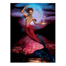Magical Mermaid Moon Postcard