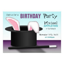 Magician's Hat - Kids Birthday Party Invitations